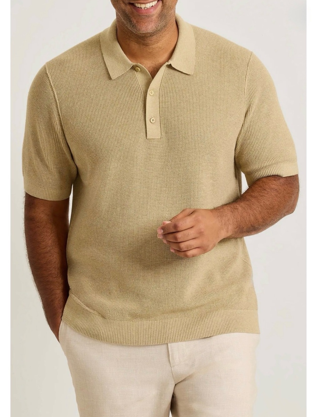 Tommy Bahama Short Sleeve Polo in Tan
